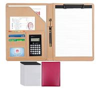 Anillo desmontable Binder y bloco de notas, Carpeta organizadora de portafolios A4 tamaño carta 320 x 245 35 mm, portapapeles cuero sintético multicolor(Rose Red,12 Bit 5*note pad)