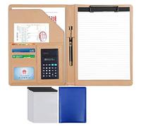 Anillo desmontable Binder y bloco de notas, Carpeta organizadora de portafolios A4 tamaño carta 320 x 245 35 mm, portapapeles cuero sintético multicolor(Blue,8 Bit+5*note pad)