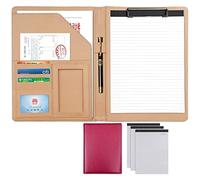 Anillo desmontable Binder y bloco de notas, Carpeta organizadora de portafolios A4 tamaño carta 320 x 245 35 mm, portapapeles cuero sintético multicolor(Rose Red,3*note pad B)