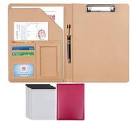 Anillo desmontable Binder y bloco de notas, Carpeta organizadora de portafolios A4 tamaño carta 320 x 245 35 mm, portapapeles cuero sintético multicolor(Rose Red,5*note pad A)