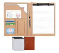 Anillo desmontable Binder y bloco de notas, Carpeta organizadora de portafolios A4 tamaño carta 320 x 245 35 mm, portapapeles cuero sintético multicolor(Brown,5*note pad B)