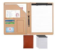 Anillo desmontable Binder y bloco de notas, Carpeta organizadora de portafolios A4 tamaño carta 320 x 245 35 mm, portapapeles cuero sintético multicolor(Brown,3*note pad B)