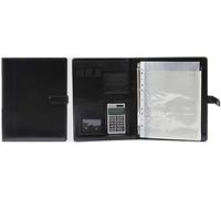 Anillo desmontable Binder y bloco de notas, Carpeta portadocumentos for conferencias A4, 260 x 233 mm, color negro y marrón, paquete de 1(Black)