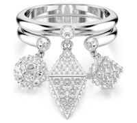 Anillo Dextera, Conjunto (2), Esfera y cubo, Blanco, Baño de rodio 52