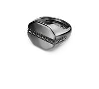 Anillo Dextera, Forma octagonal, Talla redonda, Negro, Baño de rutenio 50-55