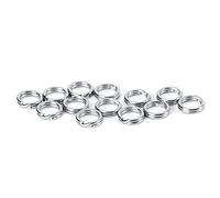 Anillo dividido a presion, conector senuelo, cebo, anillo dividido doble circulo, aparejos de pesca, kit surtido de anillos divididos pesca, acero inoxidable resistente para senuelos(6#-50 pcs)