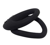 Anillo doble para pene y bola con estimulador de clítoris, juguete sexual erótico de silicona elástico