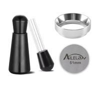 Anillo Dosificador Cafe 51mm, Ailelan WDT Distribution Tool con 51mm Dosing Funnel y Puck Screen, Embudo Cafe Accesorios Cafe Espresso para Barista, Hogar, Cafetería