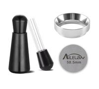 Anillo Dosificador Cafe 58mm, Ailelan WDT Distribution Tool con 58mm Dosing Funnel y Puck Screen 58,5mm, Embudo Cafe Accesorios Cafe Espresso para Barista, Hogar, Cafetería