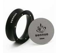 Anillo dosificador de café de 53 mm y 53 mm, embudo de aluminio y metal, llenado preciso del café en polvo con reutilizable, 1,7 mm de grosor, 150 μm, pantalla de 316 L, para portafiltros de 53 mm