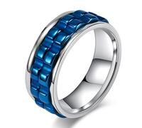 Anillo engranaje giratorio acero titanio Europa y Estados Unidos, anillo engranaje acero inoxidable moda