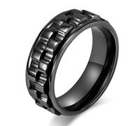 Anillo engranaje giratorio acero titanio Europa y Estados Unidos, anillo engranaje acero inoxidable moda