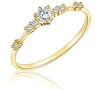 Anillo Exquisito, joyería de Belleza para Mujer, Anillos de Dedo con Junta de Cobre, Anillo de Oro Chapado para Fiesta, Oro, 1 Uds., 9Durability