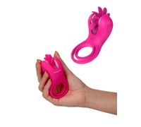 Anillo fálico de doble cabina anillo de pene de silicona lengua estimulador d...