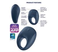 Anillo fálico retardante Satisfyer Strong One vibrante estimulante del clítor...