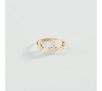 Anillo Fino Beloved - Dorado - Circonita - Plata 925/1000 con baño de oro 750/1000 - Talla : 56 - Agatha Paris