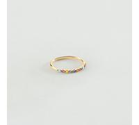 Anillo Fino Beloved - Multicolor / Oro - Circonita - Plata 925/1000 con baño de oro 750/1000 - Talla : 56 - Agatha Paris