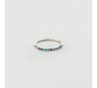 Anillo Fino Beloved - Multicolor / Plata - Circonita - Plata de ley 925/1000 con baño de rodio - Talla : 56 - Agatha Paris