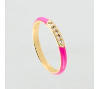 Anillo Fino Bonheur - Rosa / Oro - Circonita - Aleación metal - Talla : 56 - Agatha Paris
