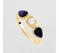 Anillo Fino Crepuscule - Azul / Oro - Sandstone - Aleación metal - Talla : 56 - Agatha Paris
