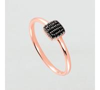 Anillo Fino Gloria - Negro / Rosa - Circonita - Plata de ley 925/1000 - Talla : 50 - Agatha Paris