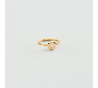 Anillo Fino Odéon - Dorado - Circonita - Plata 925/1000 con baño de oro 750/1000 - Talla : 56 - Agatha Paris