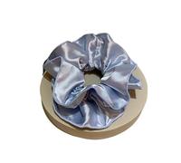 Anillo for el cabello de intestino grueso plisado de doble capa de color satinado - Banda de goma elástica for el cabello de color sólido de alta calidad, accesorios for el cabello(Lightblue)