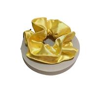 Anillo for el cabello de intestino grueso plisado de doble capa de color satinado - Banda de goma elástica for el cabello de color sólido de alta calidad, accesorios for el cabello(yellow)