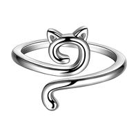Anillo geométrico de aleación con apertura ajustable, diseño de animales, para adolescentes y niñas, talla única, Metal, Sin piedras preciosas
