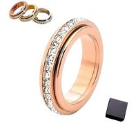 Anillo Giratorio Brillante: Anillo Antiestrés de Acero Inoxidable para Aliviar la Ansiedad - Impermeable y Resistente a la Decoloración - Símbolo de Buena Suerte para Hombres y Mujeres (#1,7)
