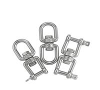 Anillo giratorio de acero inoxidable 304 con forma de 8, gancho de descarga rápida, hebilla de conexión, doble extremo, ojo giratorio(Type-A M8(1pcs))