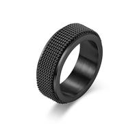 Anillo giratorio de malla tejida, minimalista, unisex, de acero y titanio, accesorio de moda para hombres y mujeres.