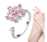 Anillo Giratorio Fidget - Anillo de ansiedad Floral de 3 g, Banda giratoria para aliviar estrés, sensorial con Acabado Pulido | Joyería de relajación para meditación, Enfoque en Estudiante en