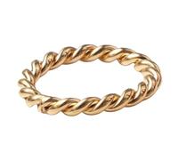 Anillo giratorio para mujer, acero de titanio, joyería minimalista, diseño retro en espiral, delicado anillo apilable, regalo para ella, 6, Chapado en oro de 18 quilates