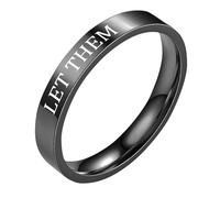 Anillo grabado inspirador, anillos de plata para regalo de aliento, A, Acero de titanio