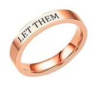 Anillo grabado inspirador, regalo de aliento, E, Acero de titanio