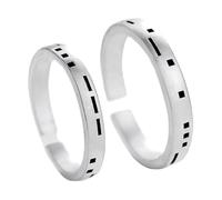 Anillo grabado para mujer, anillo de plata de ley 925, para mujer, plata de ley, lenguaje secreto de la espuma ajustable, moda para pareja, unisex, esposa, día de la madre, joyas, Réglable, Plata de