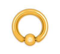 Anillo Grano de la Bola Soul-Cats® Piercing Piercing Abrazadera Anillo cautivo de Acero quirúrgico, Color: Oro, Tamaño de la Bola: 5 mm Ø: 10 mm; Espesor: 2.5 mm