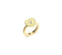 GUESS Anillo Amore de acero dorado