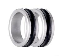 Anillo guía de línea de pesca con aleación de aluminio resistente y goma antideslizante para un ajuste eficiente del nudo líder y protección de la línea (2 unidades, plateado)