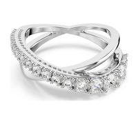 Anillo Hyperbola, Tallas mixtas, Blanco, Acabado en tono plateado 52