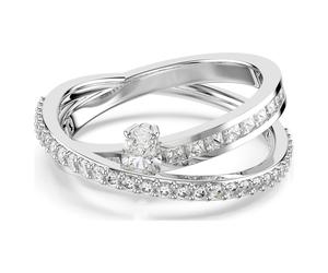 Anillo Hyperbola, Tallas mixtas, Blanco, Baño de rodio 60