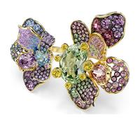 Anillo Idyllia, Tallas mixtas, Pavé, Flor, Multicolor, Acabado en oro de 18 quilates 60