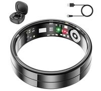 Anillo Inteligente de Salud, Monitoriza Automáticamente la Frecuencia Cardíaca, el Sueño, 24/7 Anillos para Hombre y Mujer, sin Suscripción, para Android e iOS (Negro,8)