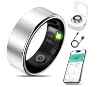 Anillo inteligente de seguimiento de fitness, monitor de frecuencia cardíaca/oxígeno/presión arterial, rastreador de sueño, contador de pasos, impermeable IP68, compatible con iPhone y Android, sin