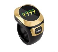 Anillo inteligente electrónico luminoso con pantalla a color, contador de oración recargable, Tasbih digital resistente al agua con 4 modos de visualización, carga USB-C para rituales de adoración