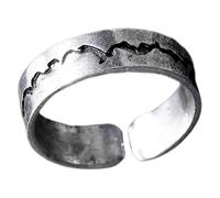 Anillo Luminoso Creativo Ajustable Grietas, Metal Azul