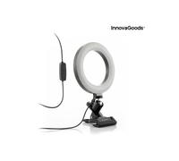 Anillo Luminoso Led Selfie - INNOVAGOODS - Lumahoop - Blanco - Clip de Soporte - Gadget Original