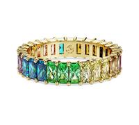 Swarovski Anillo Matrix, Talla baguette, Multicolor, Baño tono oro