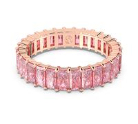 Swarovski Anillo Matrix, Talla baguette, Rosa, Baño tono oro rosa